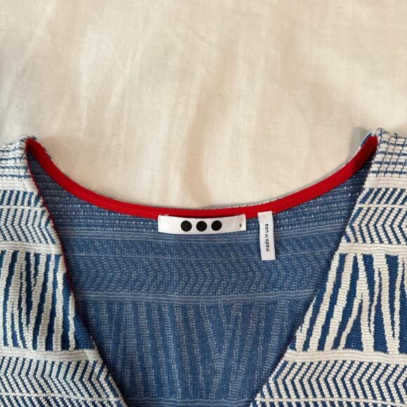 three dots geometric fit & flare dress made in usa - Picture 5 of 6